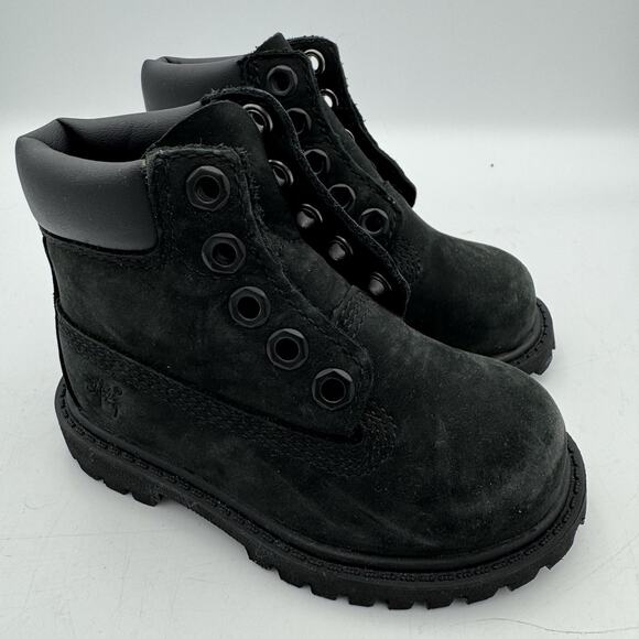 Timberland Premium 6 inch Waterproof Black Nubuck Toddler Boots 12807 Size 5 - Picture 1 of 8